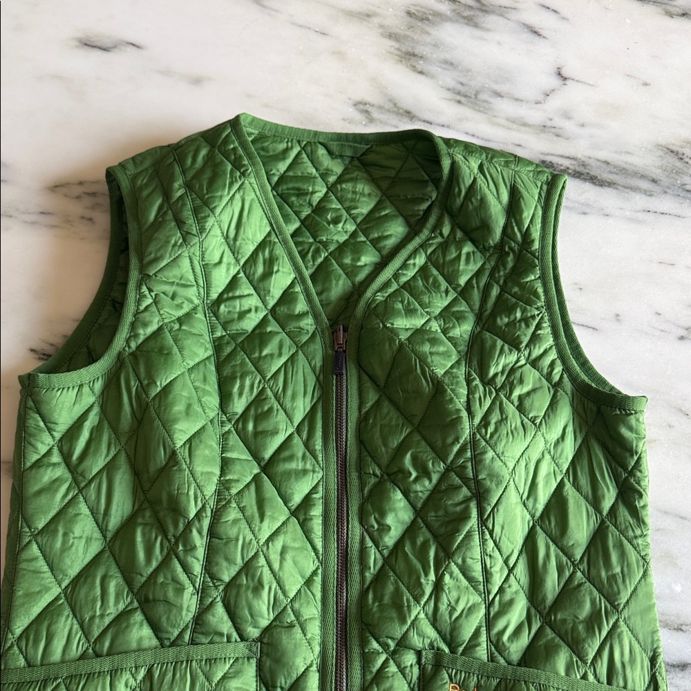 Barbour Olive Quilted Vest - Picture 3 of 6